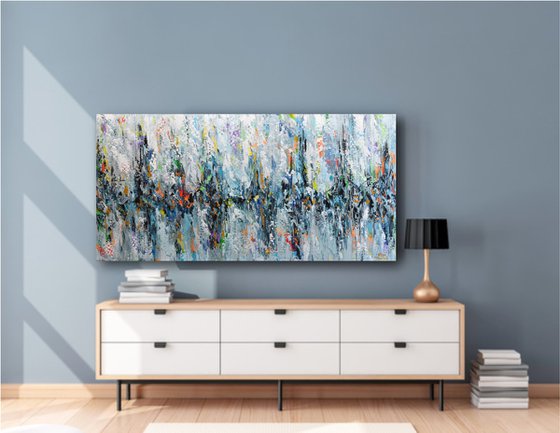 Colors of Hope - Large Abstract Painting, Colorful Contemporary Wall Art Canvas