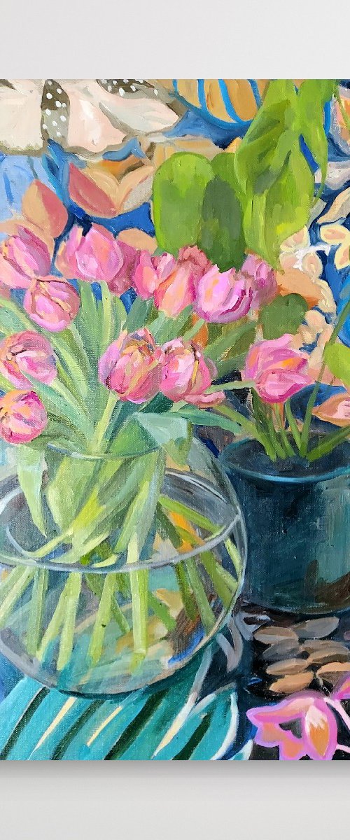 Tulip bowl in Hidden Paradise by Katharine Rowe