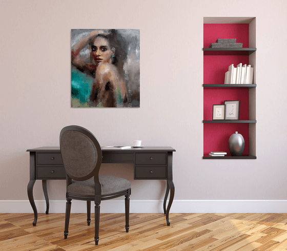 Abstract Portrait painting of woman Original on Canvas