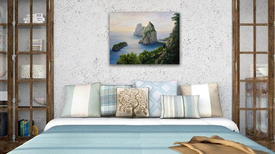 Calm morning - seascape painting, sinrise painting