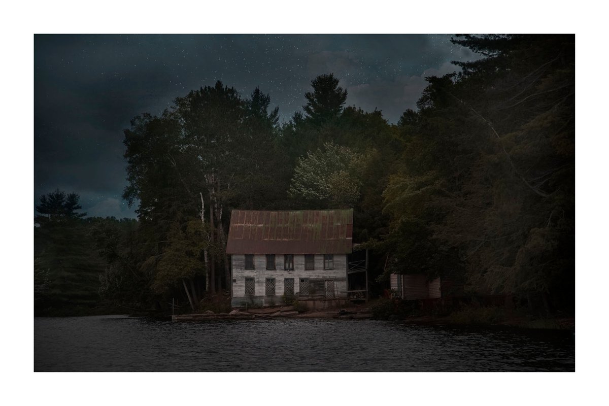 Abandoned House, Long Lake - 18 x 12 - Dusk Series by Brooke T Ryan