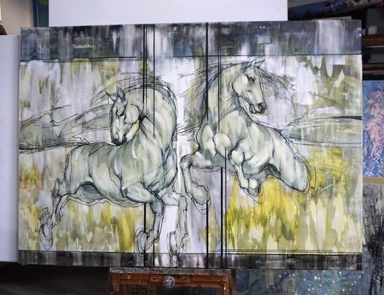 Carousel of Rain and Sun. Horses