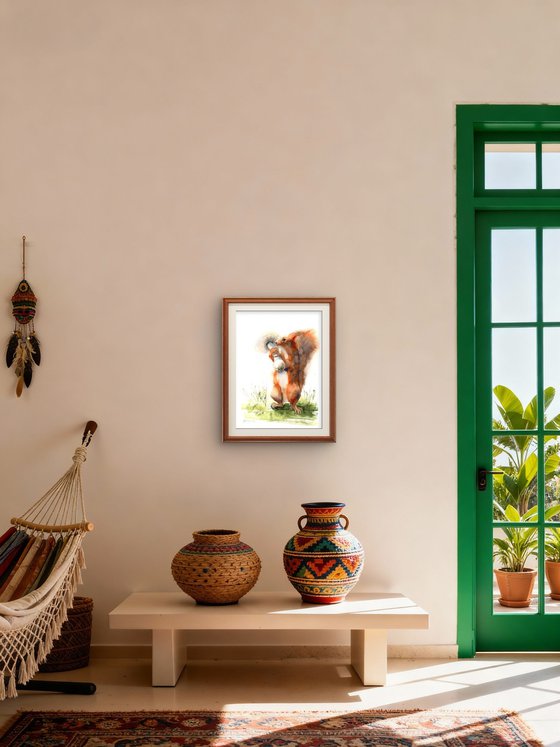 Squirrel with Mushroom