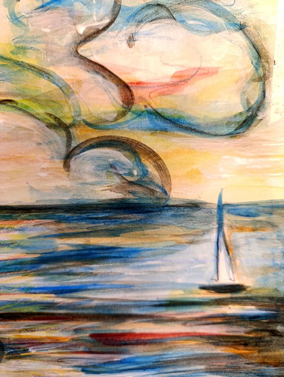 Sunset on Mediterranean Sea