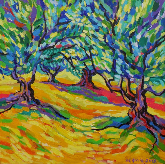 Olive grove in yellow