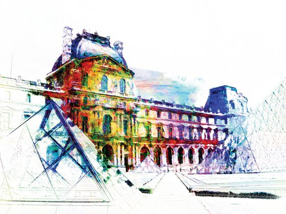 Colores, Museo del Louvre/XL large original artwork