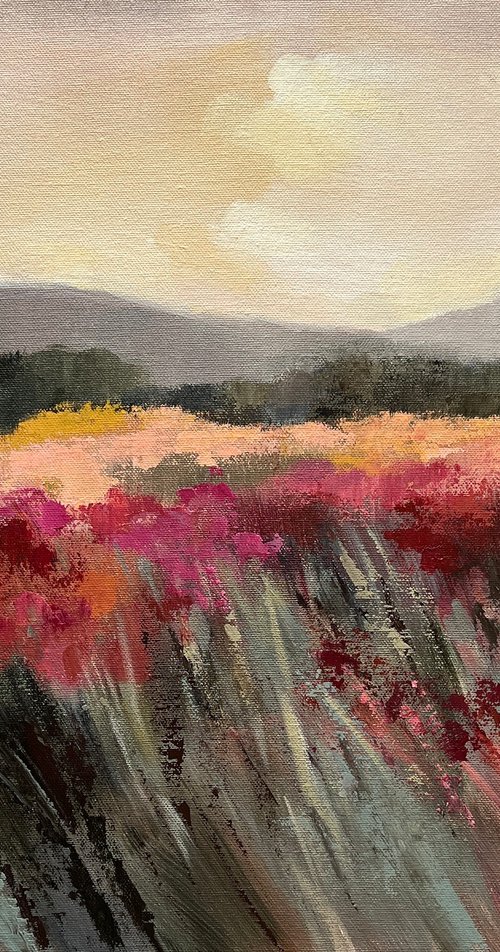 Coral and Magenta Meadow by Silvia Vassileva