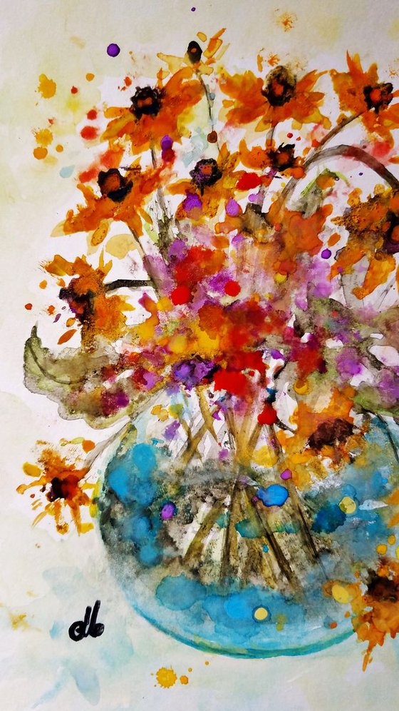 Explosion of happiness # 38/gift idea/Free shipping in USA for any of my artworks