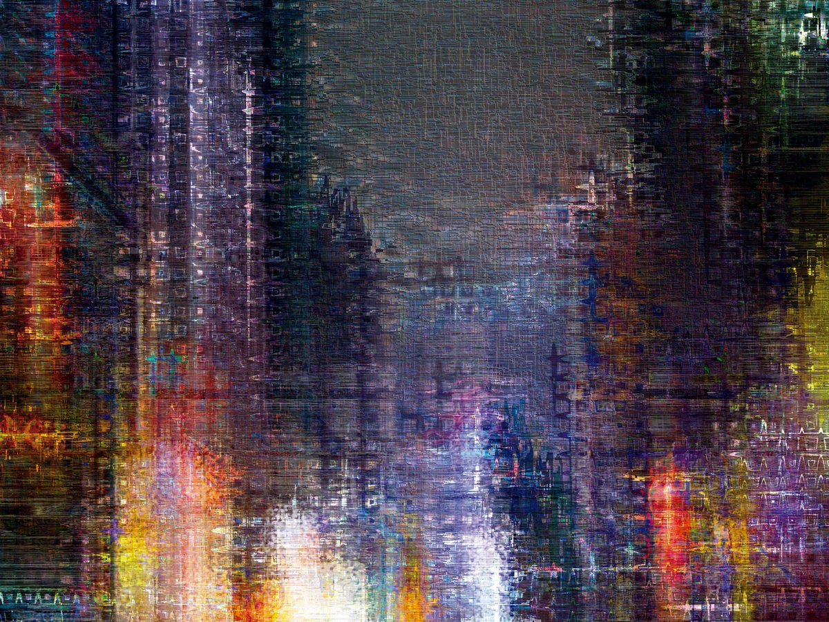 Abstract Cityscapes Print By Javier Diaz, 79 X 60, Estructuras Lumi?nicas 25/Xl Large Original Artwork, Original Artwork