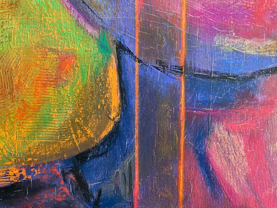 Exploring Identity: Colorful Portrait of an Abstract Vivid Female