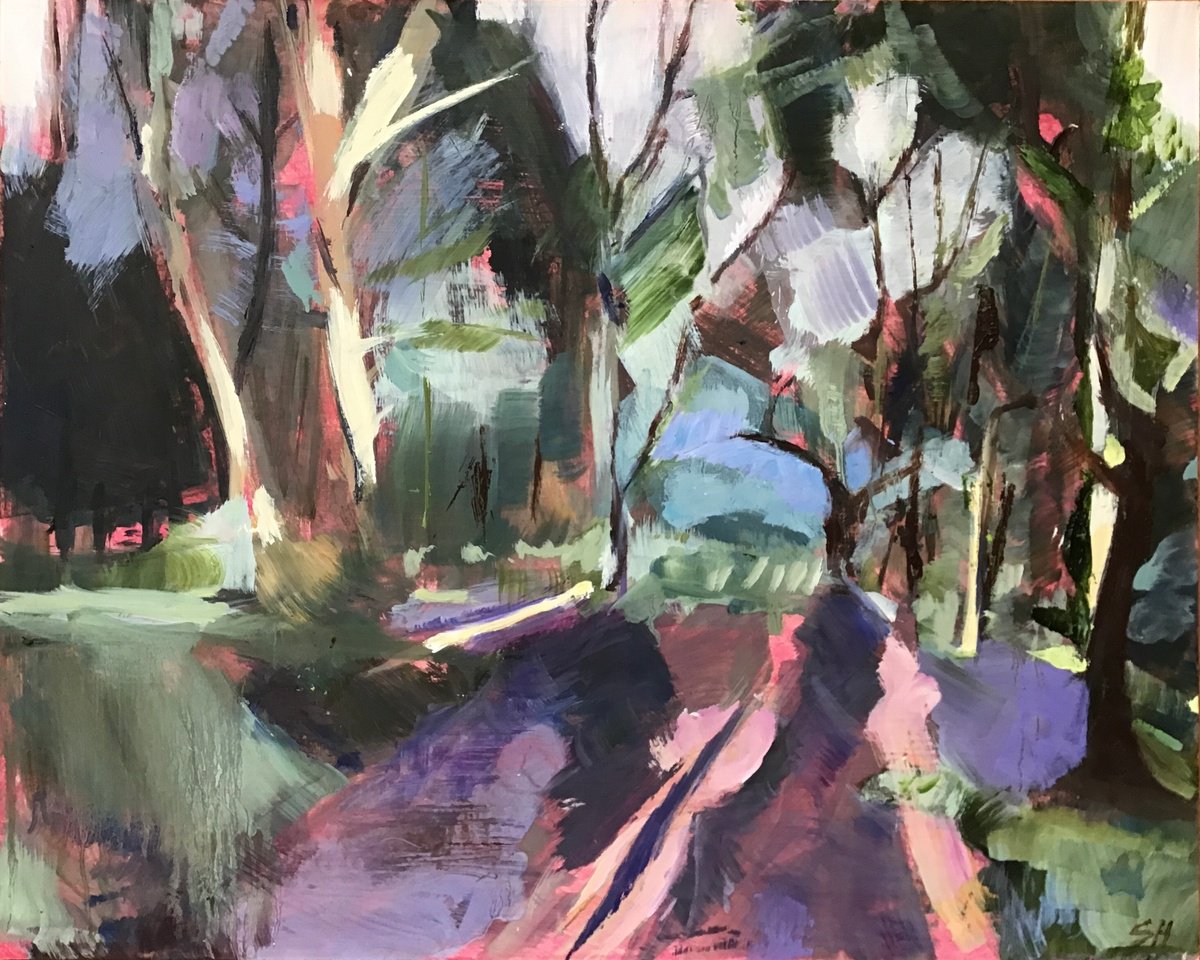 Expressive Oil Painting , Woodland Walk By Sandra Haney, 23 X 19, Artwork For Sale On Artfinder