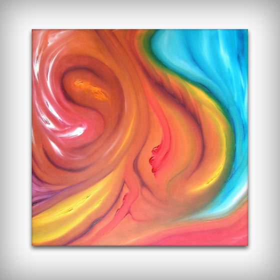 Slight - 50x50 cm,  Original abstract painting, oil on canvas