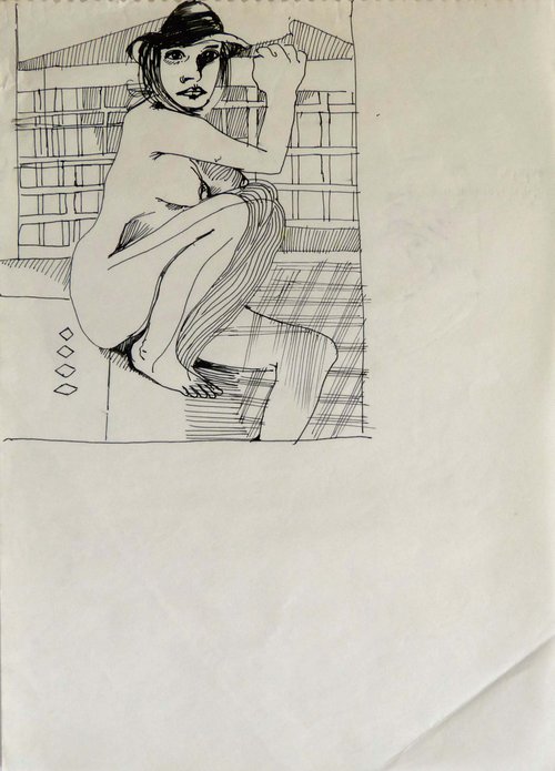 Erotic drawing, 21x29 cm ESA6- AF exclusive + FREE shipping by Frederic Belaubre