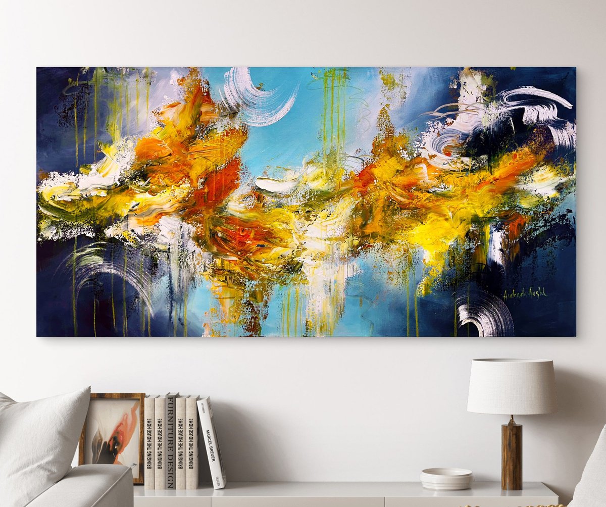 Andrada Anghel | Original  Acrylic Painting | Silence Split The Stillness | 152 X 76Cm | Artwork For Sale On Artfinder