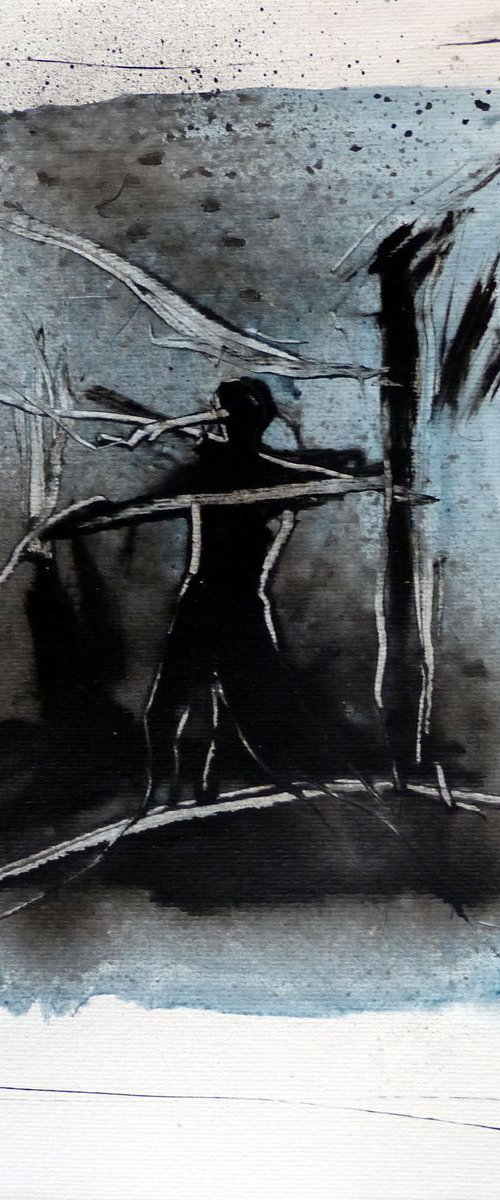 Tightrope walker, 42x29 cm by Frederic Belaubre