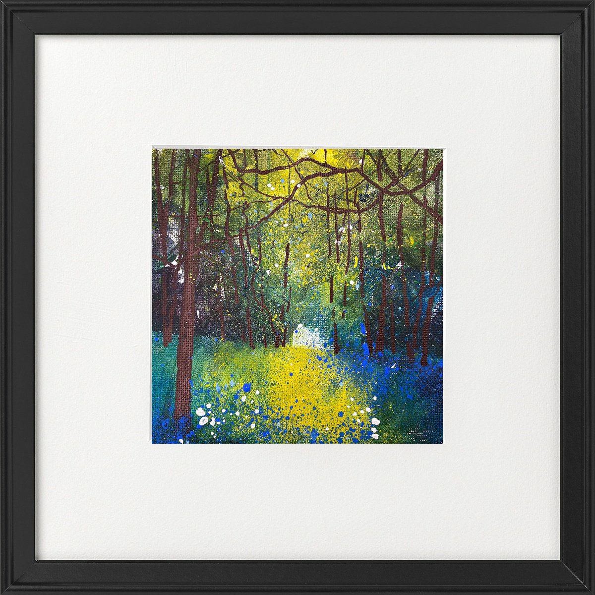 Seasons - Spring Bluebells Abundant framed by Teresa Tanner