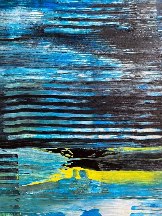 "That Will Leave A Mark" - FREE USA SHIPPING - Original PMS Abstract Acrylic Painting On Reclaimed Wood - 48" x 20"