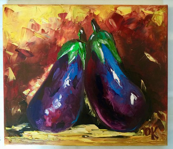 Aubergines. Still life.