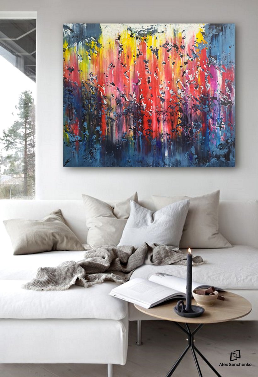 Abstract Acrylic Painting By Alex Senchenko, 47 X 39, Abstract 2431, Original Artwork