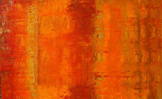 Primitive Abstract Gold, Orange Panel