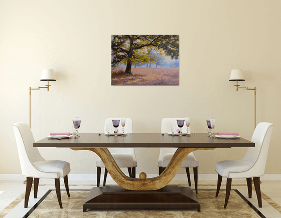 Autumn in an oak grove