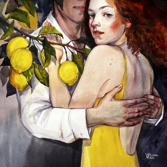 Caution. A couple in love.