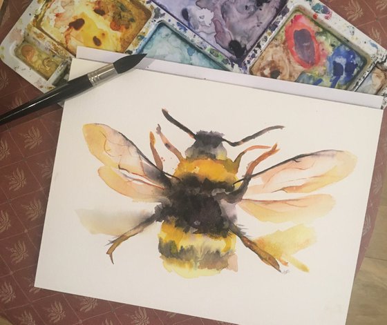 Watercolour Bee 6