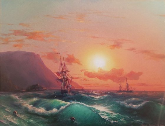 Seascape(60x80cm, oil painting, ready to hang)