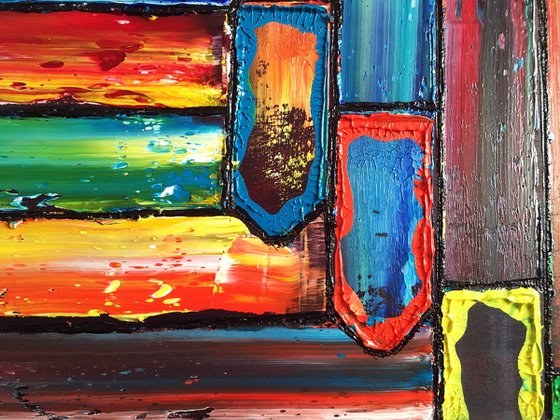 "No Direction" - Save As Series + FREE USA SHIPPING - Original PMS Abstract Diptych Oil Paintings On Recycled Wood - 80" x 28"