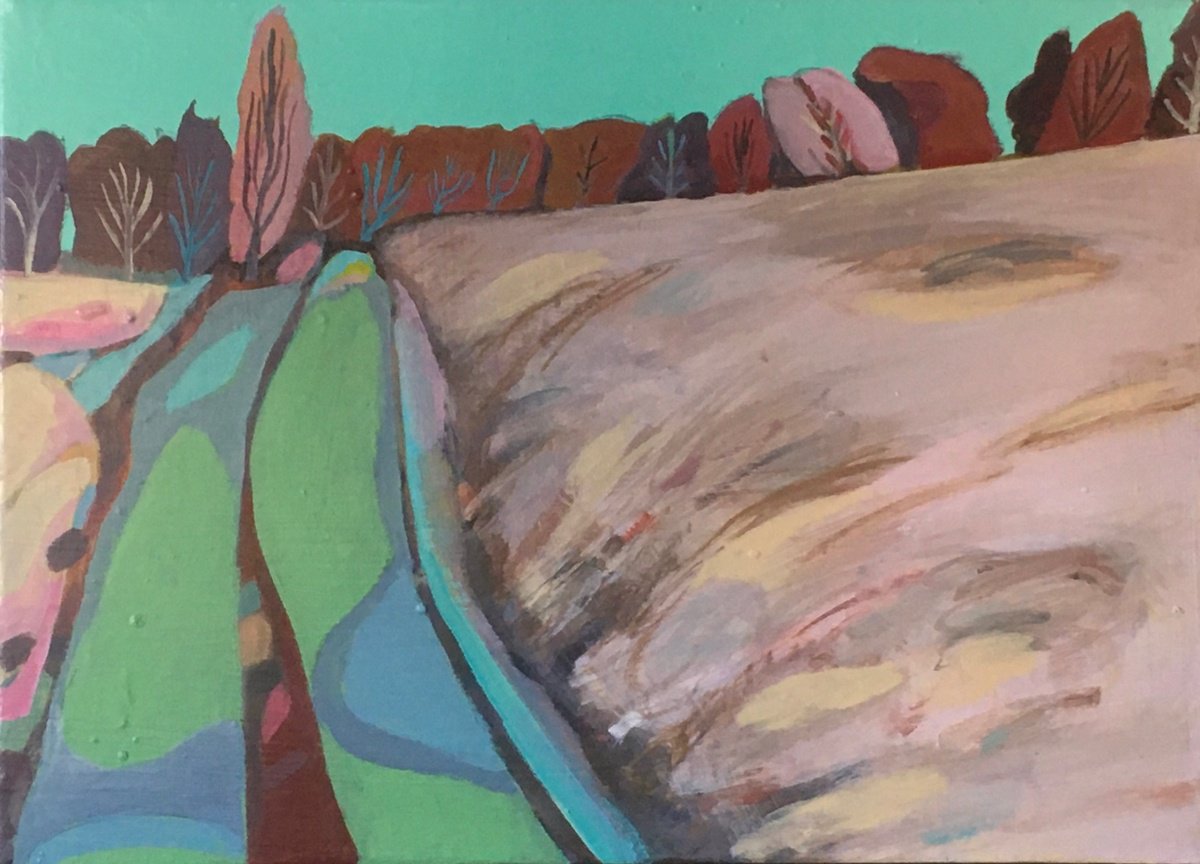 Impressionistic Landscape Acrylic Painting By Chihiro Kinjo, 22 X 16, Levington-6, Original Artwork