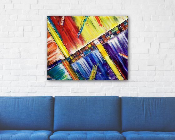 "Building A Dream" - Special Price - Original PMS Abstract Oil Painting On Canvas - 30" x 24"