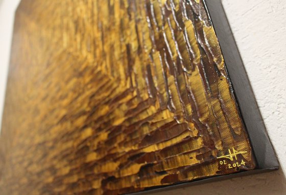 Large gold brown square gradient