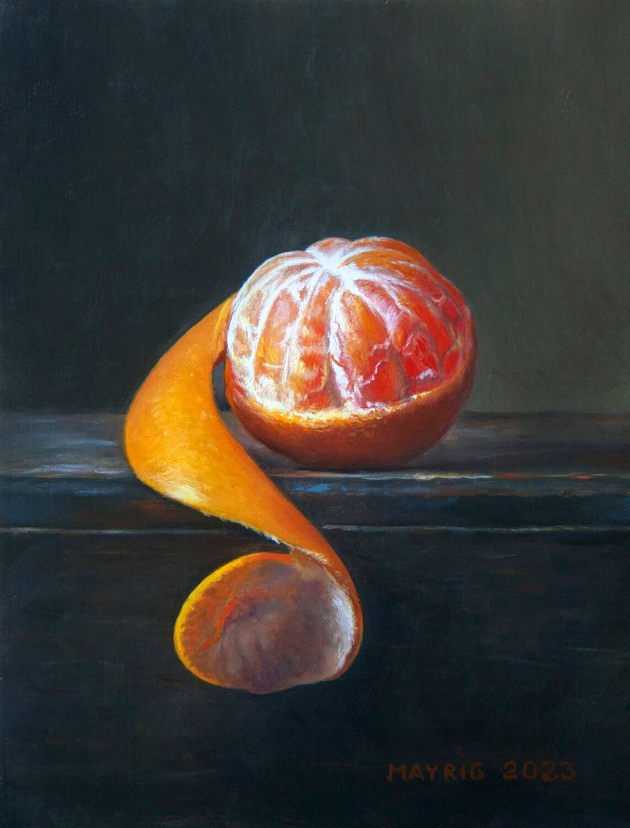 Photorealistic Oil Painting , Mandarin Still Life By Mayrig Simonjan, 7 X 9, Artwork For Sale On Artfinder