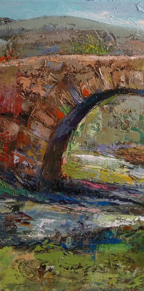 Bridge (39x46cm, oil painting, impressionistic) by Kamsar Ohanyan