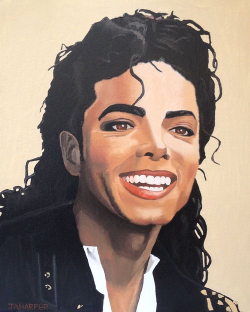 Celebrity art Michael Jackson original oil painting by Jill Ann Harper