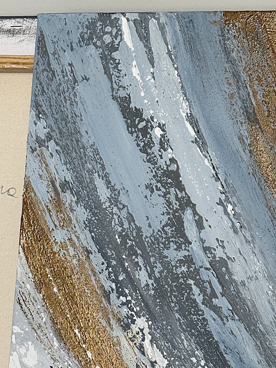 Golden Motion in Blue and Stone.Gold Textured