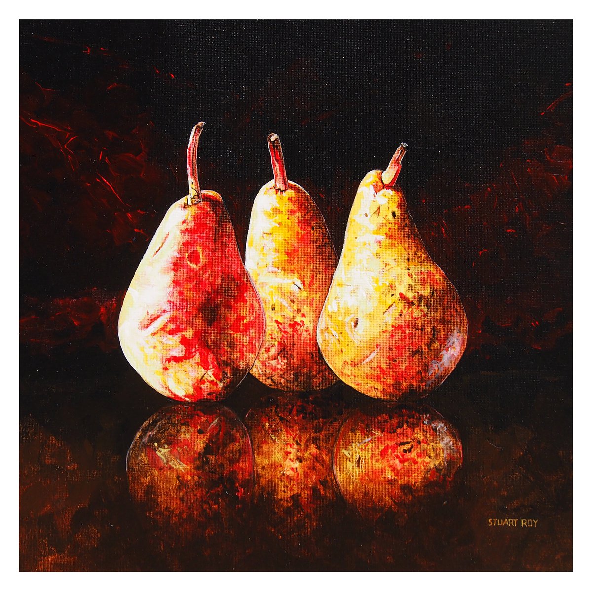 Three Pears by Stuart Roy