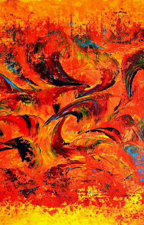 SUMMER HOLIDAYS.140x92 cm. by Thierry Vobmann. Abstract .