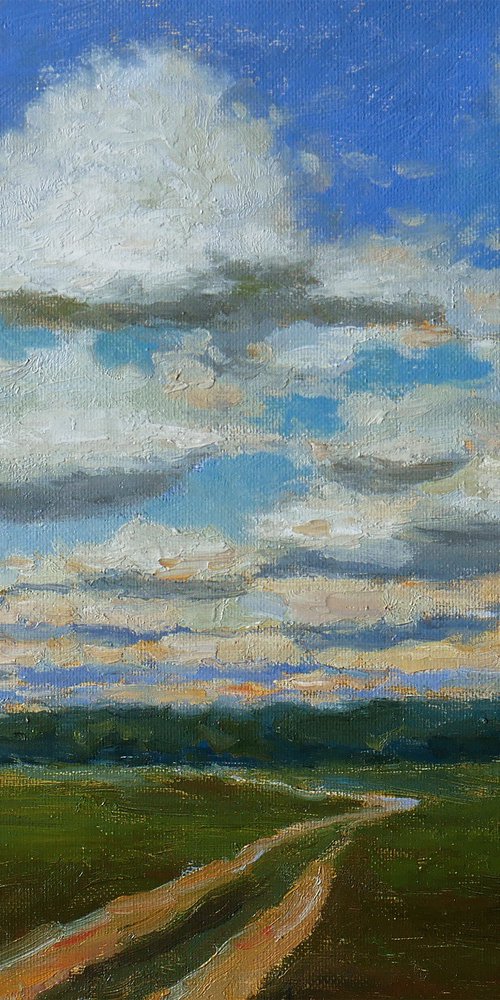Clouds - original landscape, painting by Nikolay Dmitriev