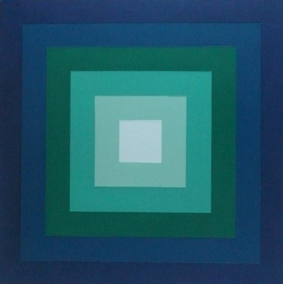 Concentric Squares - Blue Green
