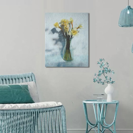 Daffodils in a Glass Vase