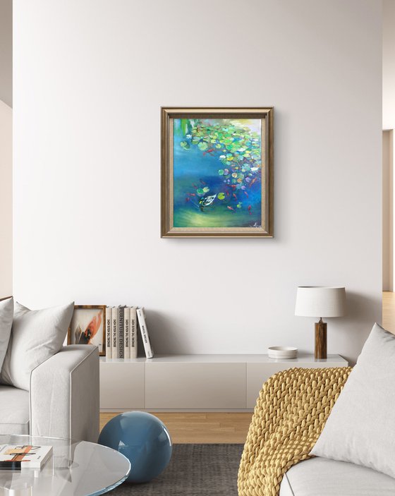 Vibrant pond landscape