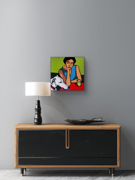 "Woman with Greyhound"