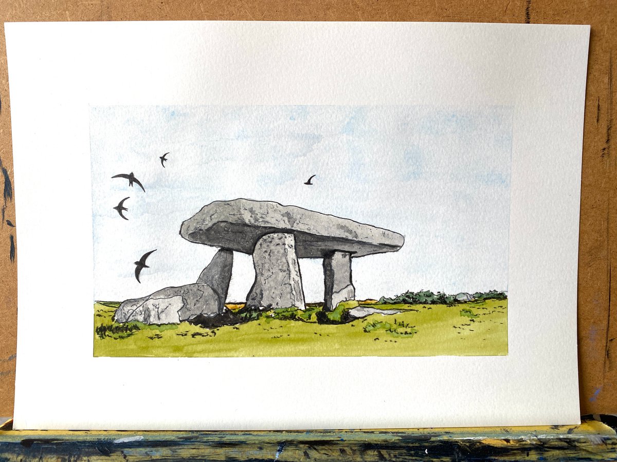 Impressionistic Landscape Limited Edition Print By Kaz Jones, 12 X 8", Swifts Over Lanyon Quoit, Original Artwork