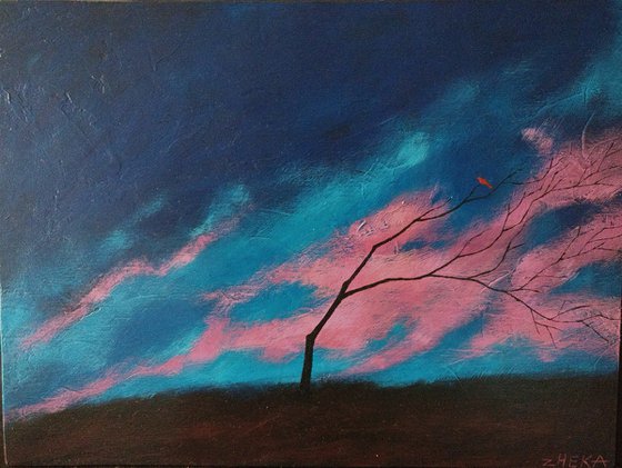 Warm sunset. new painting