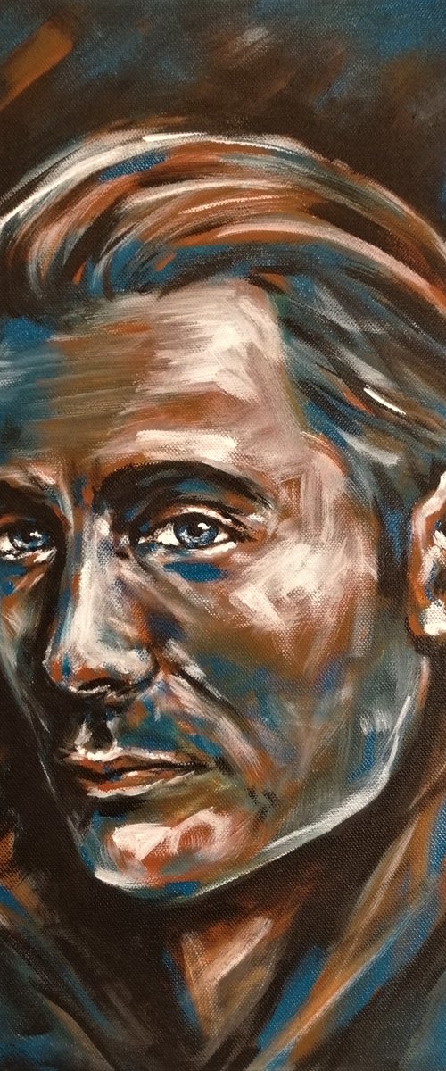 Man - original acrylic portrait painting by Mateja Marinko