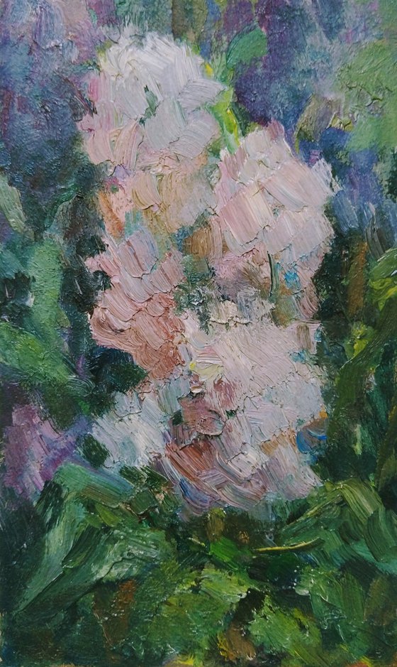 Lilac. Sketch. Original oil painting.