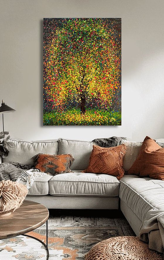 Golden Mosaic - Ready to Hang