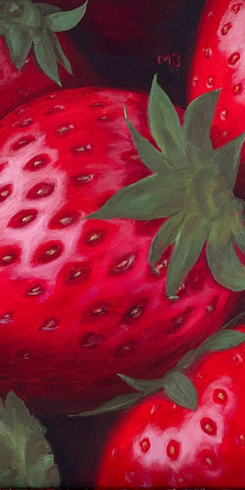 Ripe Strawberry, 60 х 50 cm, oil on canvas by Marina Zotova