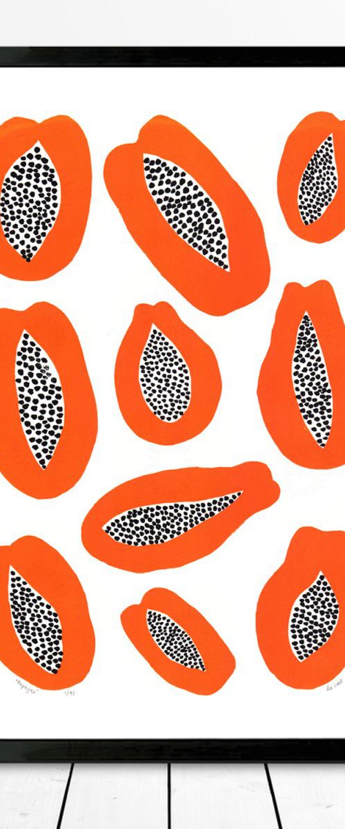 Papayas - Framed - FREE UK Delivery by Lu West